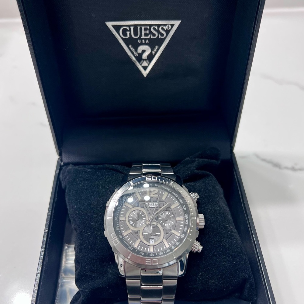 Guess Silver Chronograph Men's Watch *needs new battery*